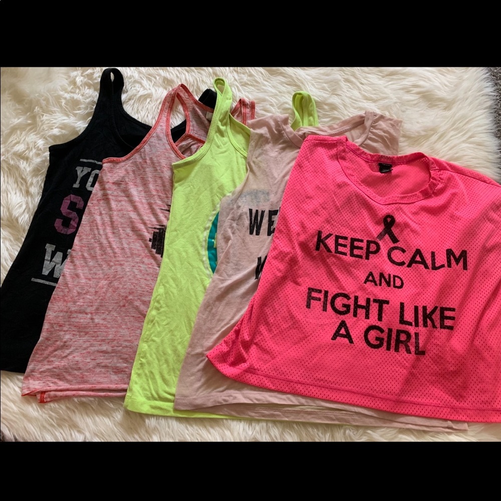 Pack of 5 work out tanks!